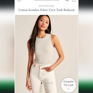 Abercrombie & Fitch Cotton Seamless Fabric Crew Tank Bodysuit